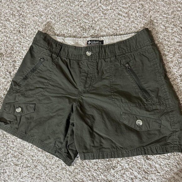 Columbia Shorts Womens 6 Green Cargo Ripstop Cotton Hiking Outdoor Trail AL4406 - Picture 1 of 8